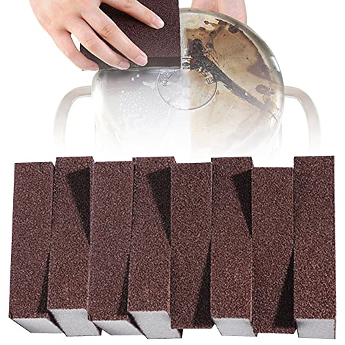 Krisler 8pc Brown Carborundum Sponge(thickness-1inch) | Stone Pot Clean Brush Rust Eraser Grit Scouring Pads Pot Cleaning Pads with Carborundum Washing Kitchen Cleaner Tool - size: Brown 1 Inch (Pack of 8)