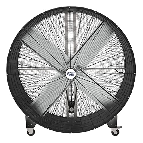 Maxx Air 60 Inch High Velocity Industrial Belt Drive Drum Fan | Heavy Duty Barrel Fan with Durable Rolled Steel Housing | Commercial, Garage, Workshop, or Warehouse Use | 19,000 CFM