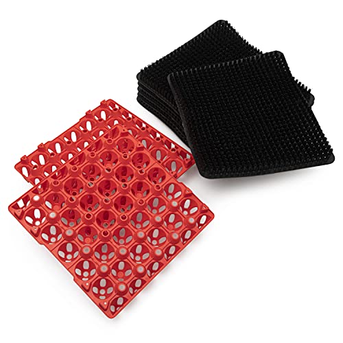 Chicken Nesting Pads 6 Pack - Washable Coop Accessories with 2 Bonus Egg Trays - Easy Clean Nesting Box Liner Pads for Farm and Backyard Laying Hens 13.6 x 11.5 Inches. Reusable Poultry Supplies