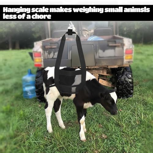 Calf Sling for Weighing Animals, Animal Hanging Scale, Easy to Weigh Newborn Livestock Lifting Harness for Calves, Lambs, Goats, Alpacas, Dogs, Pigs, Adjustable Back Straps