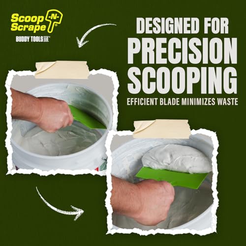 Scoop-N-Scrape Bucket Scoop | Efficient Bucket Scoop for 5-Gallon Buckets - Curved Bucket Trowel - Heavy-Duty Nylon - Scrapes Clean