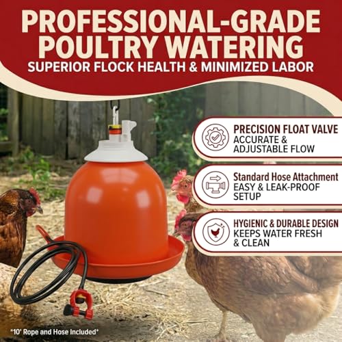 Bell-Matic Automatic Poultry Waterer – Gravity Feed Drinker | Automatic Gravity Flow System, Heavy-Duty Construction, Consistent Water Supply, Ideal for Poultry & Game Birds