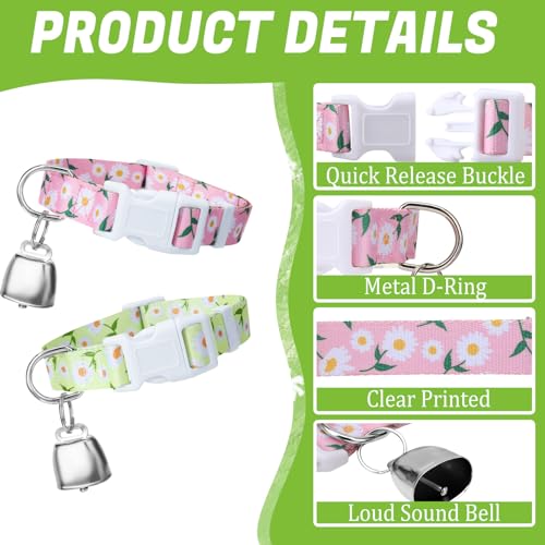 10 Pack Floral Goat Collars Adjustable Grazing Collar with Copper Bells | Anti-Lost Loud Bronze Bell for Farm Animals Sheep Cows Goats Accessories - color: 10 Pack