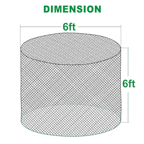 TONGMO 6x6 ft Round Bale Hay Net for Horses & Livestock - Slow Feeder Hay Nets with 2 inches Hole - size: 6×6 ft