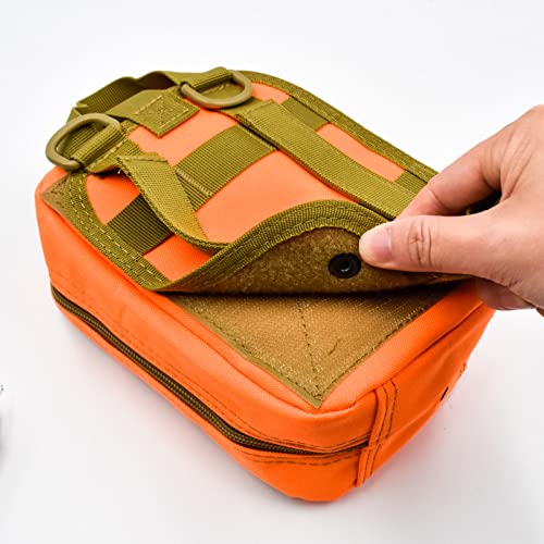 2-Pack First Aid Pouch 1000D Nylon Tactical Molle Medical Pouch Utility Pouch for Outdoor Activities Medical Supplies Bag Only - color: Orange