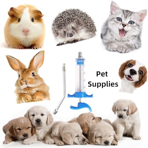 1 Pcs Goats Feed water filler, Drench Nozzle, Reusable, Adjustable Dosage, for Cattle, Sheep, Goats, Horse, Pig, Dog Supplies (Blue 20ml) - size: C (20ml)