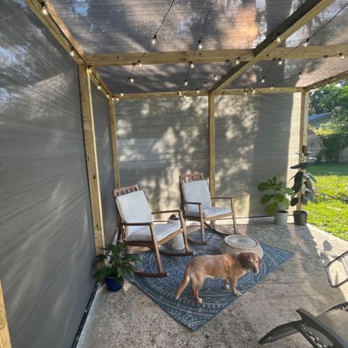 6X20 Ft Shade Cloth for Patio, 90% UV Block, 200GSM Sunshade Fabric | Heavy Duty Breathable Gray Sun Shade Cover Screen with Grommets for Outdoor, Pergola, Garden, Deck, Porch, Backyard - size: 6X20 FT