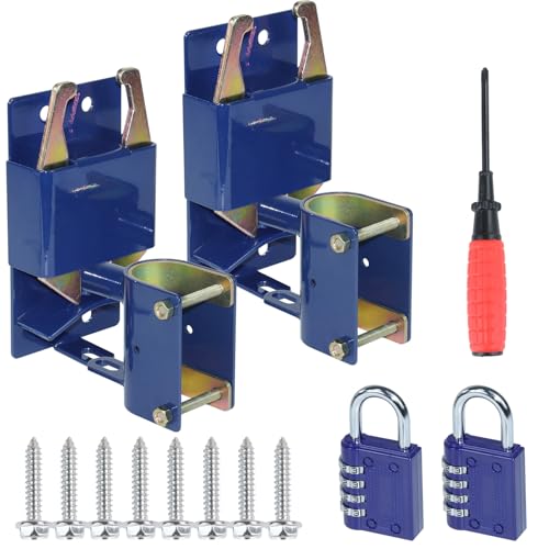 2 Way Farm Gate Latch for Gates with 1-5/8" to 2" Tubes, 2 Pack | 4.1"x7.8" Two Way Lockable Gate Latch with Combination Lock, Used as Livestock Horse Cattle Gate Latch for Metal Tube Gates - color: 2x S16100100(Large Size Version 4.1"x 7.8")
