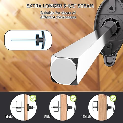 Shed Lock, 5-1/2" Steam with 2 Keys, Shed Door Latch, Door Lock Latch, Shed Door Hardware- Black