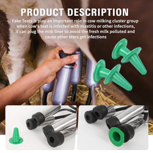 4Pcs Plastic Milking Machine Inflation Lining Plugs Liner Block Shell | For All Milker Cow Goat,Green - color: 2 pairs/4PC