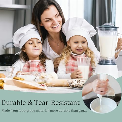 Ninsula 4PCS Nut Milk Bag, Food Grade Nylon Cheese Cloth Bag, Straining Reusable Fine Mesh Strainer for Tea, Yogurt, Juice, Cheese, Soup, Herbs, Vegetable Juice (8"x12"/14"x14"/10"x12"/12"x12")