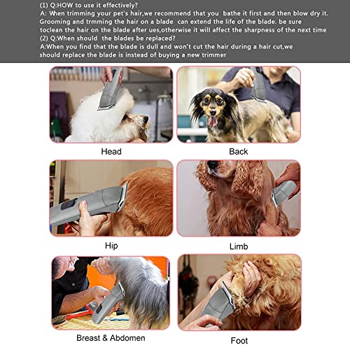 4FC Blade Detachable Pet Clipper Replacement Blades, Ceramic and Stainless Steel, Compatible with Andis, Oster, and Wahl Clippers | Dog Grooming Blade For Oster A5/Wahl KM Series Dog Clipper ,Ceramic Blade & Stainless Steel Blade - color: 1pack 4fc:3/8''(