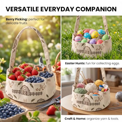 Egg Collecting Basket, Large Egg Collection Bag for Gathering Fresh Eggs - color: Color 11