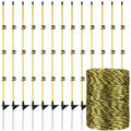36 Pcs 45 Inch Electric Fence Posts for Sheep, Lamb,Yellow Black | 328 ft Electric Fence Poly Wire – Easy Step-in Temporary Fencing Kit for Deer, Livestock, Garden, Backyard, Farm