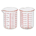 Ackers BORO3.3 4 oz/120 ml Glass Measuring Cup with V-Shaped Spout, 2 Pack | 3.3 borosilicate glass with a wide opening and five printed measurement units for small-batch cooking, baking and drink prep - size: 120 ML (4 Oz)-Pack of 2