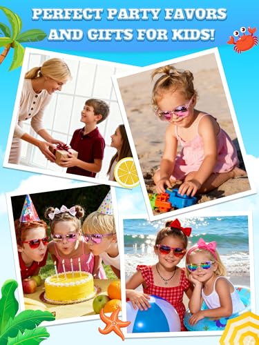 Sumsun Kids Sunglasses Bulk Party Favors 12 Packs Boys Girls Age 3-8 with UV400 Protection for Birthday Graduation Party Supplies (Blocking color 36 Pack) - style: 36pc Blocking Color