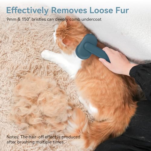 Aumuca Skin Friendly Self-Cleaning Slicker Brush for Dogs & Cats, Gentle Pet Grooming Tool for Shedding & Deshedding, Efficient Hair Remover for Long & Short Haired Pets | Self Cleaning Pet Brush for Long or Semi-Short Haired Cats, Removing Loose Fur & Ta
