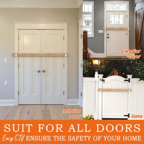 2x4 Door Barricade Brackets, Heavy Duty 2pcs, White | Door Bar Holder Brackets for Home Security - color: White