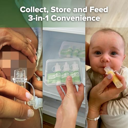 haakaa Colostrum Collector Kit for Newborns, 4ml-6pcs | World-first design, 3-in-1 Collector, Safe food-grade silicone-BPA Free, Ready-to-use pack,Replace disposable syringes - size: 6 Count (Pack of 1)