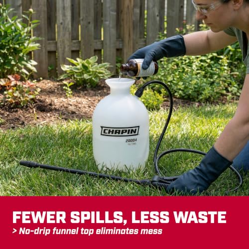 CHAPIN 1-Gallon Pump Sprayer, Easy Use for Home & Garden | Durable lightweight tank; ideal for weed control, plant care and cleaning with adjustable nozzle, long hose and easy pump - size: 1 Gallon Sprayer