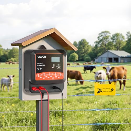 VEVOR Multi-Powered Electric Fence Charger, 2J/3J/5J, Electric Fence Energizer with Real-Time LED Display, 6.2 Miles Range, AC DC Powerful Fences Charger, Keep Out Wild Animals, for Livestock Poultry - style: 2J/3J/5J