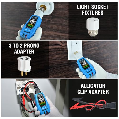 Circuit Breaker Finder, AC 90-135V Circuit Tracer Tool Kit | Breaker Finder with GFCI Outlet Tester, Buzzer Alarm & Color Display, Includes Carrying Case, Adapter, Alligator Clips - size: Circuit Breaker Finder Tool Kit