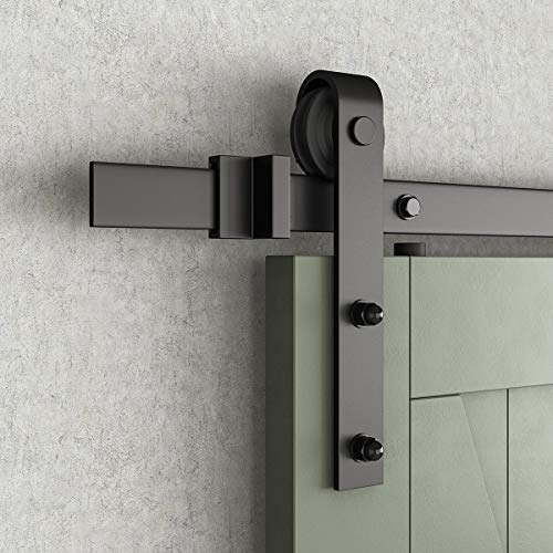 SMARTSTANDARD Sliding Barn Door Hardware Hangers 2pcs (Black) (J Shape Hangers) - style: J