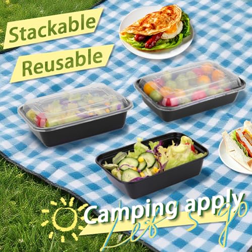 Meal Prep Containers With Lids, to Go Food Containers BPA Free, Stackable, Leak Resistant, Bento Box, Microwave, Dishwasher, Freezer Safe (24, ounces) - size: 24 Ounce