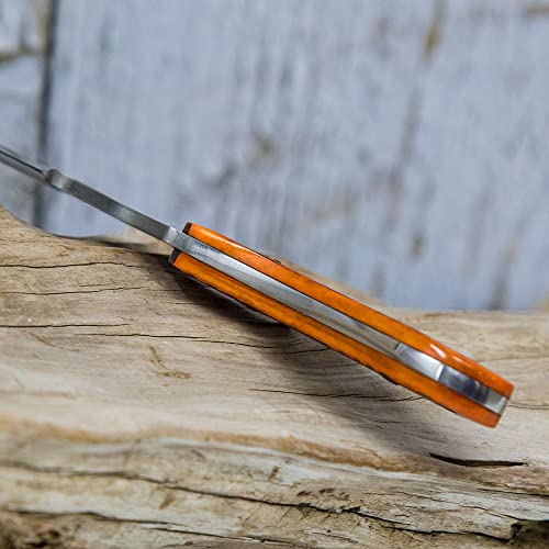 WHISKEY BENT HAT CO. Sendero Caper 440 Stainless Steel Fixed Blade Knife w/Leather Sheath (Sawmill) - color: Sawmill