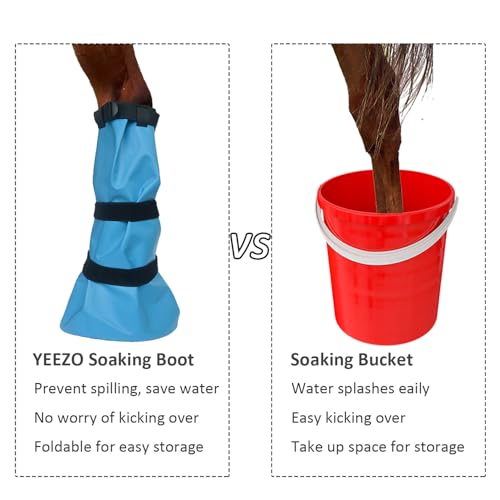 yeezo Easy Use Hoof Soaking Boot for Horse Soaker Bag Equine Soaking Boot Hooves Care Treatment Bucket Soaker Sack with EVA Pad and 2 Elastic Bands