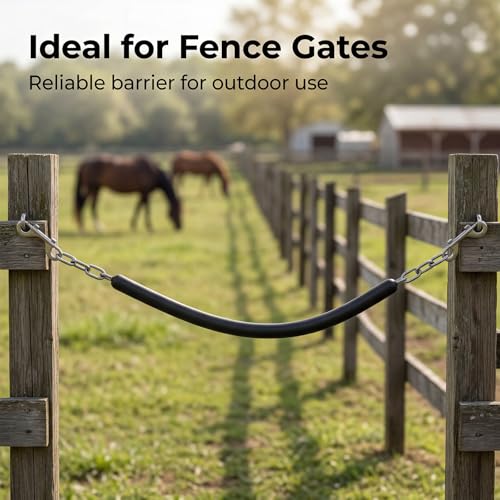 Lontcs Rubber Covered Horse Stall Chain | Stall Guard Gate Chain with 2 Double-Ended Snaps, Barn Door Fence Hardware,Horse Accessories for Real Horses 45.5 Inch Long