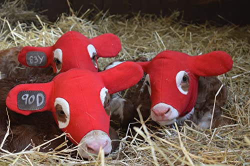 Calf Ear Warmers with Reusable Ear Tags - Ear Muffs for Cows to Prevent Frozen Ears/One Size Fits All Calf Hood/Water Resistant Polar Fleece/Includes Marker for Ear Tag | Water Resistant Polar Fleece, Ear Muffs for Cows to Prevent Frozen Ears, Includes Ma