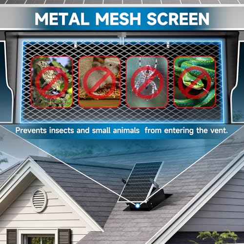 Hon&Guan 25W Solar Attic Fan, 24/7 Smart Cooling for Up to 1300 Sq Ft