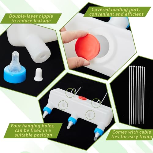 Threlaco 3 Pacifier Small Animal Milk Feeder 3 L/101.45oz Puppy Lamp Goat Milk Feeder Farm Water Bottle Dispenser Animal Drinking Equipment for Professional Breeding - size: 3 Size