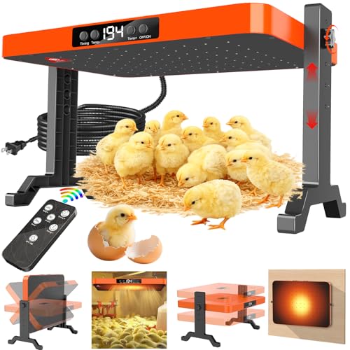 LQTTEK Chicken Brooder Heater,200 Watts Smart Chicken Coop Heater with Overheating Protection,Poultry Brooder for 24 Chicks with Timer & Temp Controllers,Large Egg Incubator with Heater,UL-Compliant