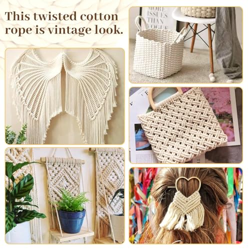 2 Pack 10ft Natural Twisted Cotton Rope | Strong Triple-Strand Rope for Sports, Crafts, Indoor Outdoor Use Tug of War Rope