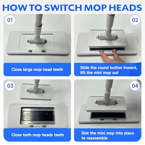 New Flat Mop with Extendable Handle for Multi-Surface Quick Cleanup | Mops for Floor Cleaning, No-touch Cloth Changing, Fits Most Pads, House Cleaning Supplies, No Back Strain, 10 Reusable Cloths - size: 1Mop with 10 Reusable Cloths
