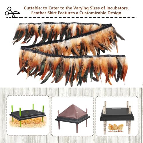 6.5FT Feathers for Chick Brooder Heating Plate,Warm and Secure As They Would Under a Mother Hen, Cuttable, Compatible with Most Chick Brooder Sizes (1Pcs 6.5FT)