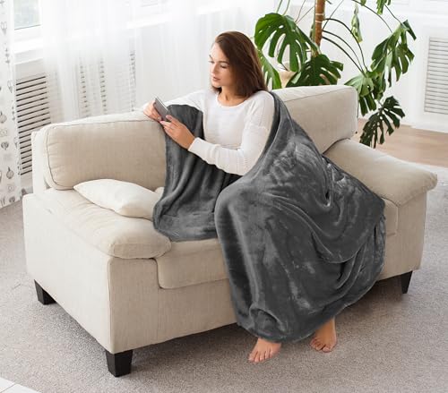 Utopia Bedding Soft Fleece Bed Blanket Throw XL Size Grey (50x70 Inch) | Microfiber Plush Warm Lightweight Breathable Cozy Blanket Anti-Static, All Season Use, Gift for Women and Men - color: Grey, size: Throw XL (50x70 Inch)
