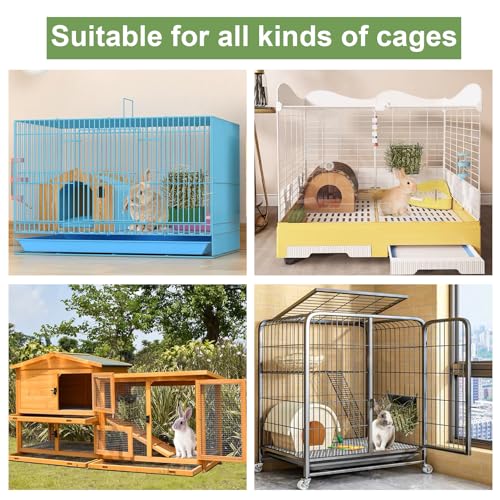 LUAVIARU Upgrades 4pcs Hay Feeder Rabbit - Guinea Pig - Metal Frame Hay Rack with Adjustable Hook - Less Wasted - for Guinea Pig, Bunny, Chinchilla Cage Accessories - Bunny Feeder - size: 4 Pack