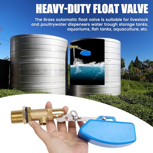 3/4 Inch Brass Float Valve for Water Trough Stock Tank Automatic Water Level Control Float Valve for Pond Farm Livestock Cattle Goat Horse Livestock Waterer Pool Auto fill (3/4" 1PCS) - style: 3/4" 1PCS