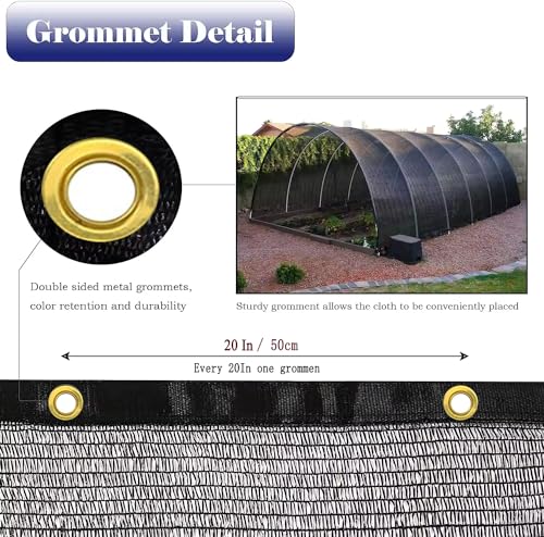 90% Shade Cloth for Garden 6.5x6.5 FT, Black Sun Shade Mesh Fabric | UV Block Sunshade Screen for Greenhouse, Balcony, Patio, Deck, Kennel, Carport & Pergola Cover - size: 6.5x6.5 feet
