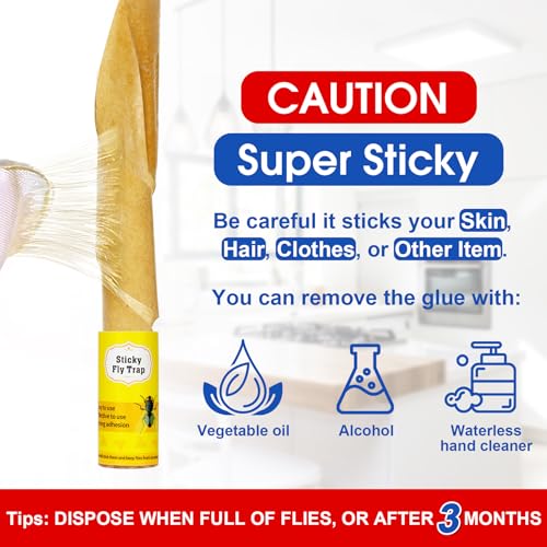 40 Pack Fly Strips Sticky Hanging Fly Trap Indoor Outdoor with Pins | Fly Paper Tape Fruit Fly Gnat Fungus Bug Catcher for Winged Insect & Mosquito for Orchard Farm Home Kitchen - size: 40 pack