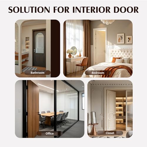 Door Latch Replacement - Non-Locking, 8mm Square Hole, Matte Black, 2 Pack | For Bedroom, Bathroom & Closet,Fits 2-3/8" or 2-3/4" Adjustable Backset, Easy install. Premium solid stainless steel.