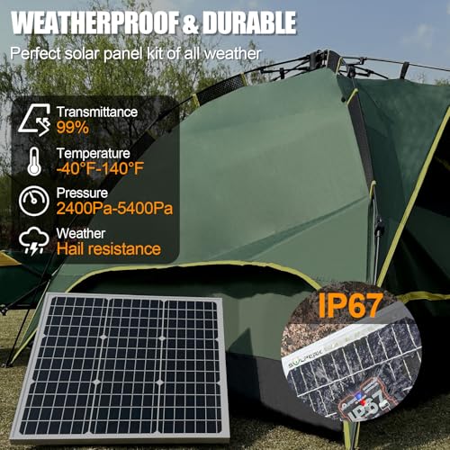 Solar Panel Kit 50W 12V, Solar Battery Trickle Charger Maintainer | Solar Battry Charger MPPT Controller for Boat RV Marine Trailer Automotive Trailer Truck Motorcycle Without Mounting Bracket - size: 50W MPPT Kit