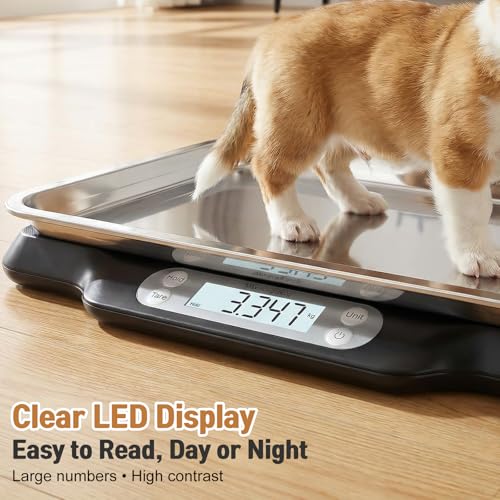 Digital Pet Growth Scale for Weight Tracking, Baby & Pet Scale for Kittens, Puppies, Cats and Small Dogs, 40g–30kg / 66lb Range, LED Display with Hold Function, Pet Tray & Record Card - color: Pet Scale Pro