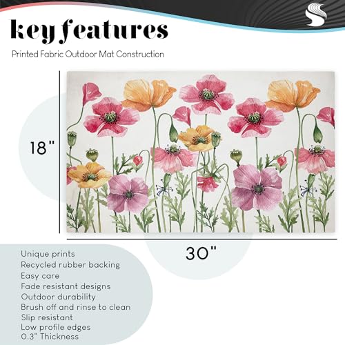 Stupell Industries Nellies Barn Cow, 30 x 18 | Outdoor Door Mat, Durable Non-Slip Woven Natural Texture, Recycled Rubber Backing | by Warren Kimble