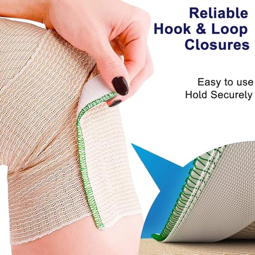 24 Pack Elastic Bandage Wrap 6” Bandage Wrap with Hook and Loop Closure on Both Ends Self Adhesive Bandage Wrap for Sports, Medical, and Injury Recovery - size: 6 Inch