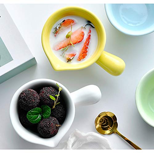 Small White Serving Bowls for Dips Set of 5 Sauce Bowls 2 OZ with Handle Ceramic Creamer Jug Mini - White - color: White