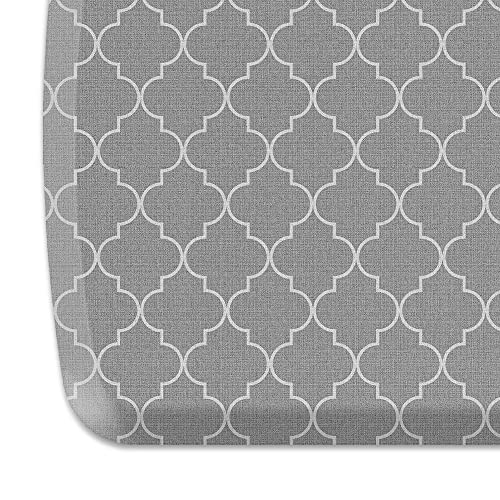 GelPro Elite Premier Gel Anti-Fatigue Kitchen Comfort Floor Mat, 20x48”, Trellis Classic Grey - color: Trellis Classic Grey, size: 48"L x 20"W x 0.8"Th